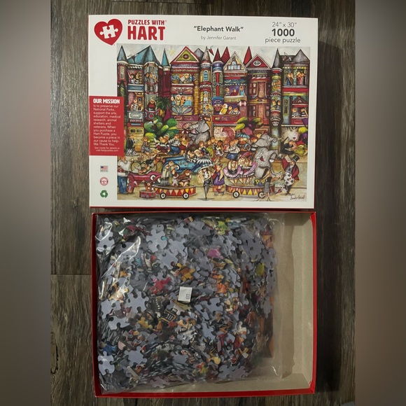Elephant Walk by Jennifer Garant, 24" x 30", 1000 Piece Puzzle 🧩 - Picture 2 of 3
